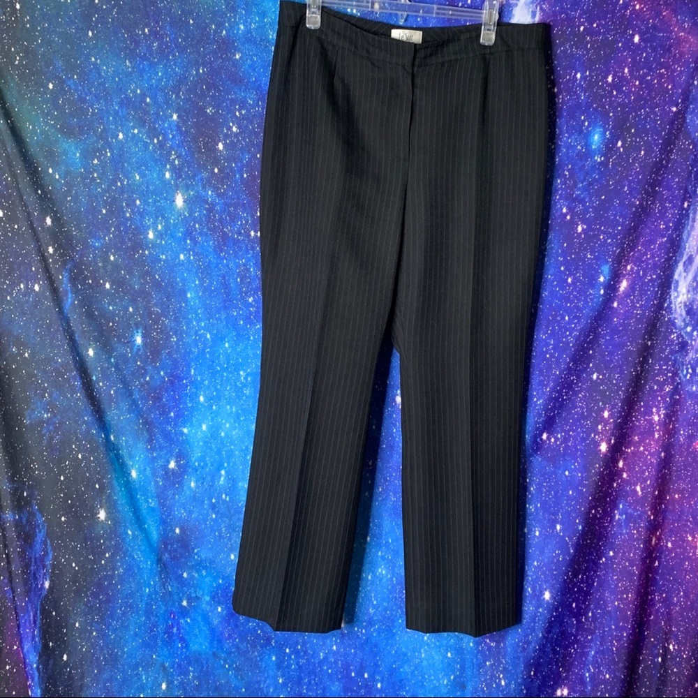 Le Suit- Black Trousers with Blue Stripes size 12 Petite